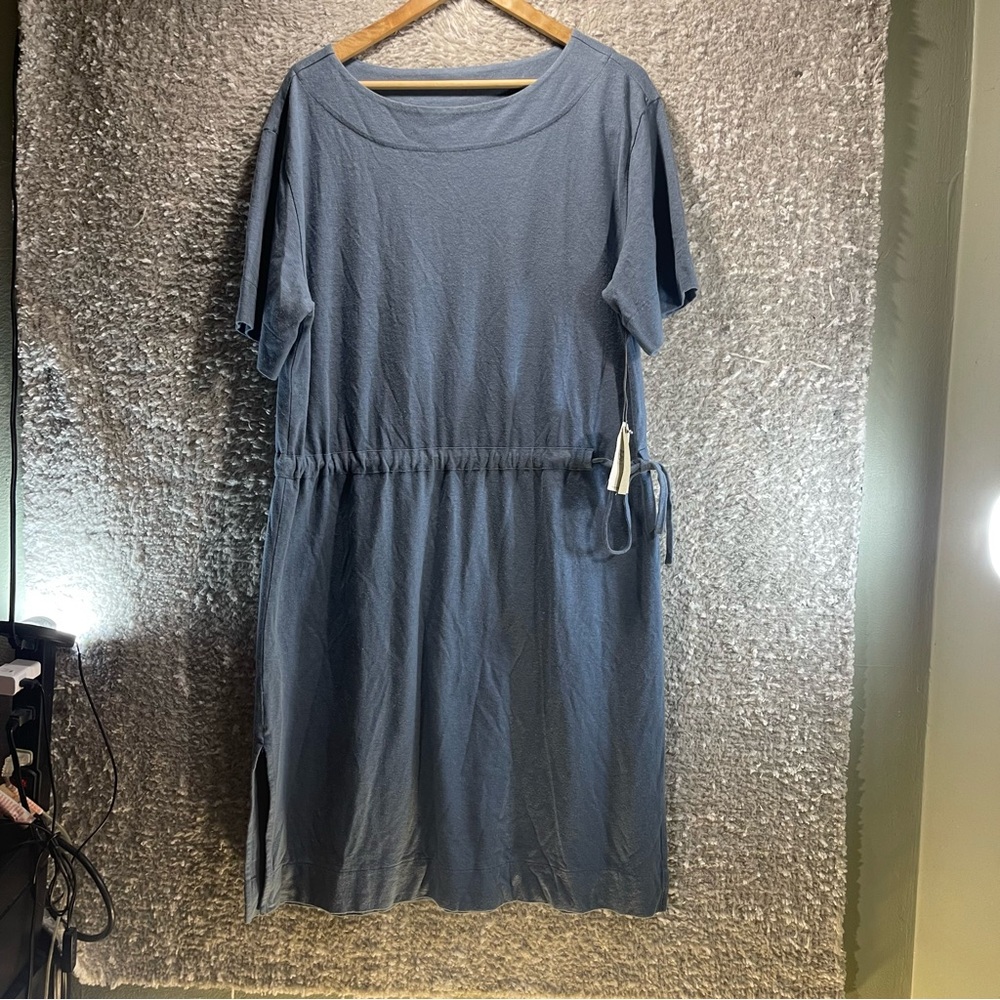 Margaret Oleary Dress Hemp Organic Cotton Cinch Waist M Gray Sustainable NWT